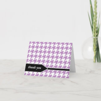 Purple Classy Houndstooth Thank You Cards