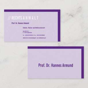 Purple clear abstract modern Typography based Business Card