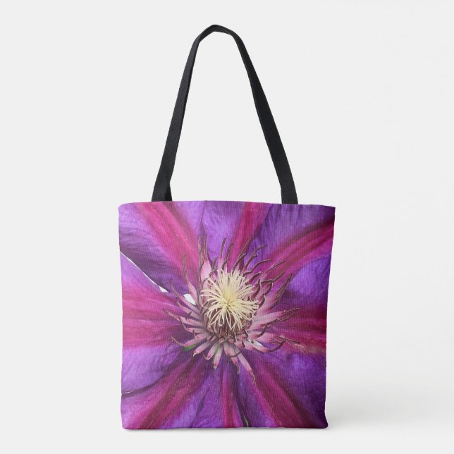Purple Clematis Blossom Tote Bag (Back)