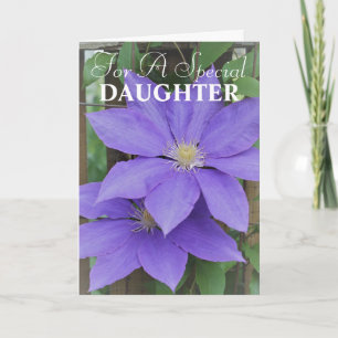 Purple Clematis Daughter Mother's Day Floral Card