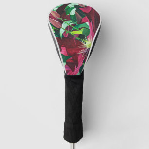 Purple Clematis Floral Golf Head Cover