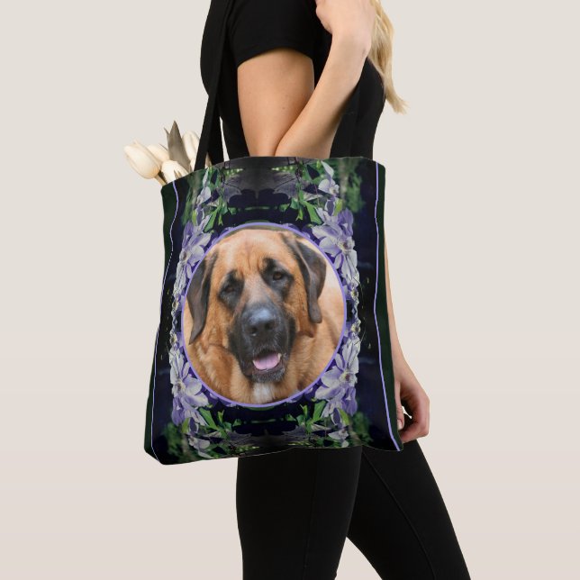 Purple Clematis Flower Frame Create Your Own Photo Tote Bag (Close Up)