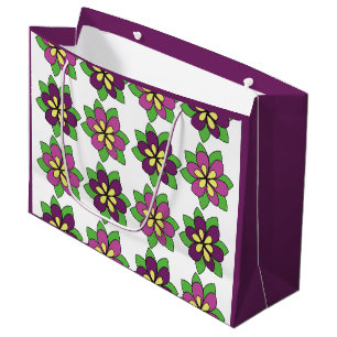 Purple Clematis Flower Large Gift Bag