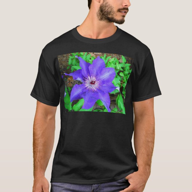 Purple Clematis Flower T-Shirt (Front)