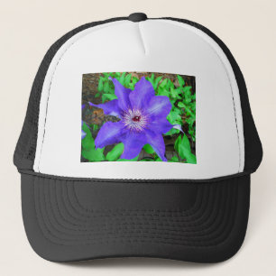 Purple Clematis Flower Trucker Hat