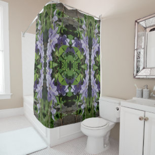 Purple Clematis Flowers Mirror Abstract    