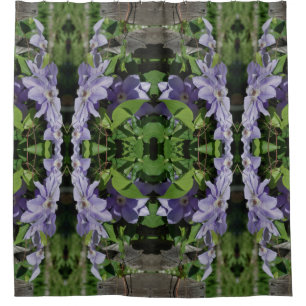 Purple Clematis Flowers Mirror Abstract