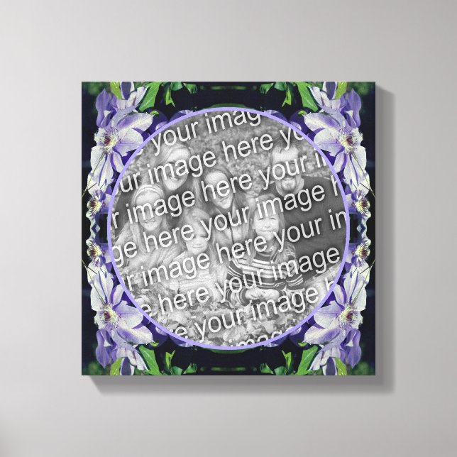 Purple Clematis Frame Create Your Own Photo Canvas Print (Front)