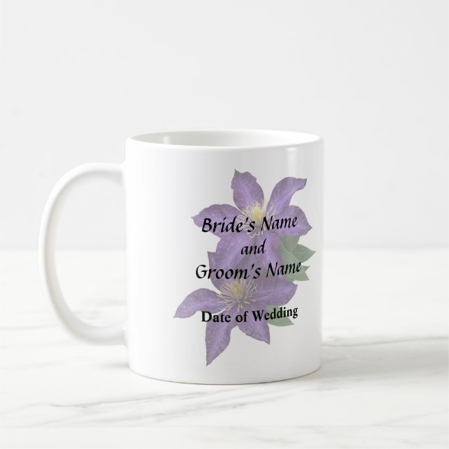 Purple Clematis in the Rain Coffee Mug (Left)