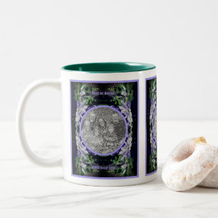 Purple Clematis On Fence Frame Add Your Photo Two-Tone Coffee Mug
