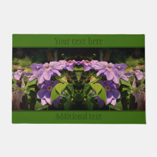 Purple Clematis On Fence Personalized Doormat