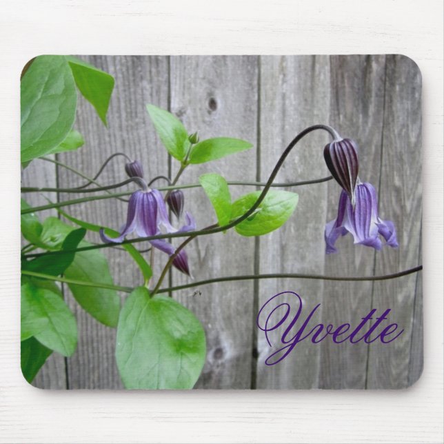 Purple Clematis Roguchi Personalized Mousepad (Front)
