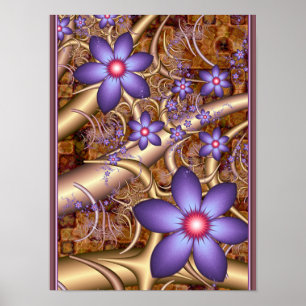 Purple Climbing Flowers Poster
