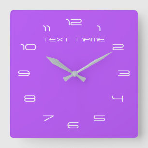 Purple Clock Personalized Custom Text and Colour