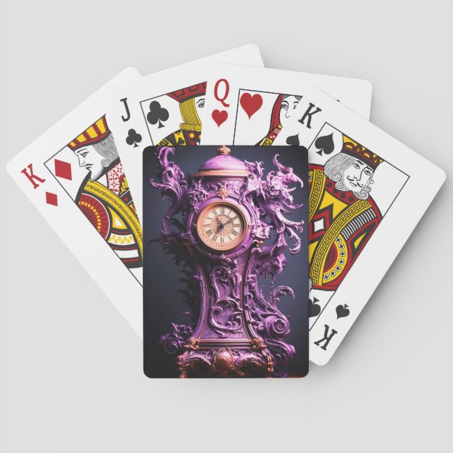 Purple Clock Playing Cards (Back)