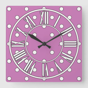 Purple Clock with White Spots and Details