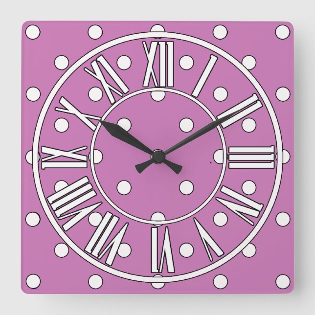 Purple Clock with White Spots and Details (Front)