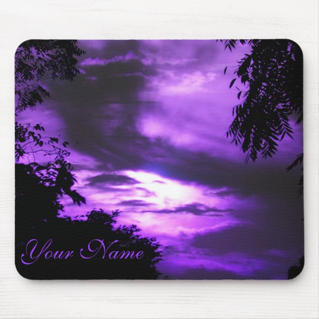 Purple Clouded Sky Mouse Pad (Front)