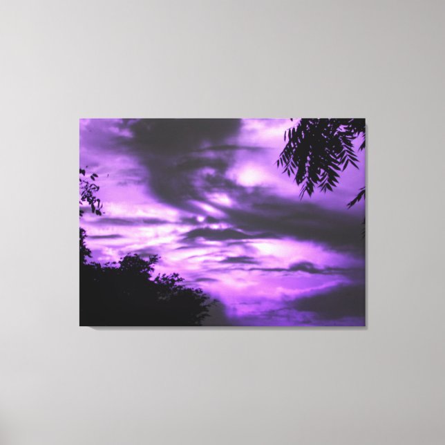 Purple Clouded Sunrise Wrapped Canvas Print (Front)