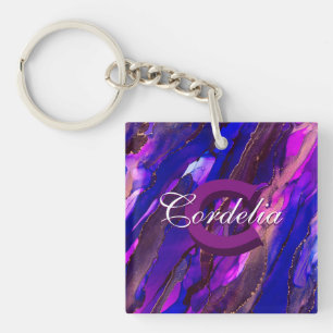 Purple Clouds cape with Copper Keychain