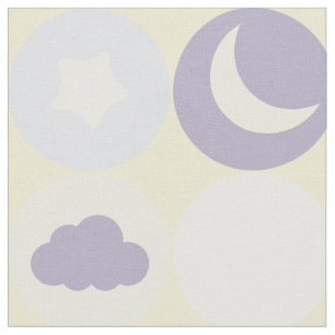 Purple Clouds Moons and Stars Baby Nursery Pattern Fabric