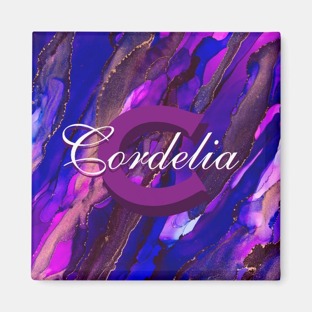 Purple Cloudscape with Copper Magnet (Front)
