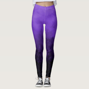 Purple Cloudy Smoky Damask Glam Fashion Leggings