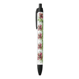 PURPLE CLOVER BLOOM BLACK INK PEN
