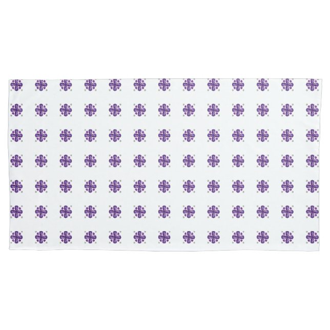 Purple Clover Pillowcase (Front-Left)