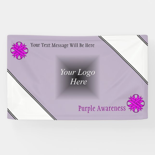 Purple Clover Ribbon by Kenneth Yoncich Banner (Horizontal)