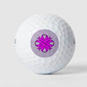 Purple Clover Ribbon by Kenneth Yoncich Golf Balls