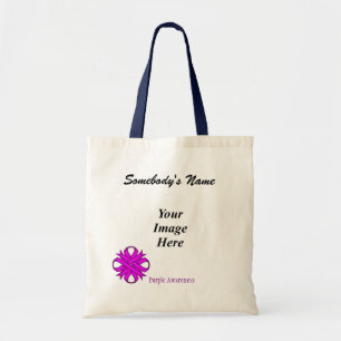 Purple Clover Ribbon Template by Kenneth Yoncich Tote Bag