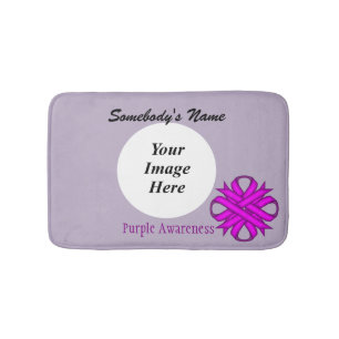 Purple Clover Ribbon Tmpl by Kenneth Yoncich Bath Mat