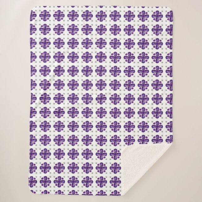 Purple Clover Sherpa Blanket (Front)