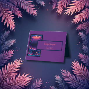 purple coastal vibe Folded Thank You Card