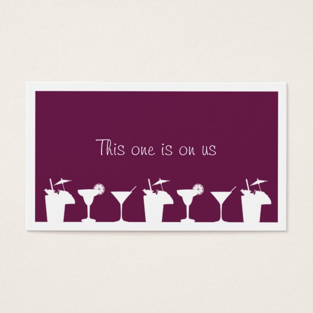 Purple cocktail corporate event drink ticket (Front)