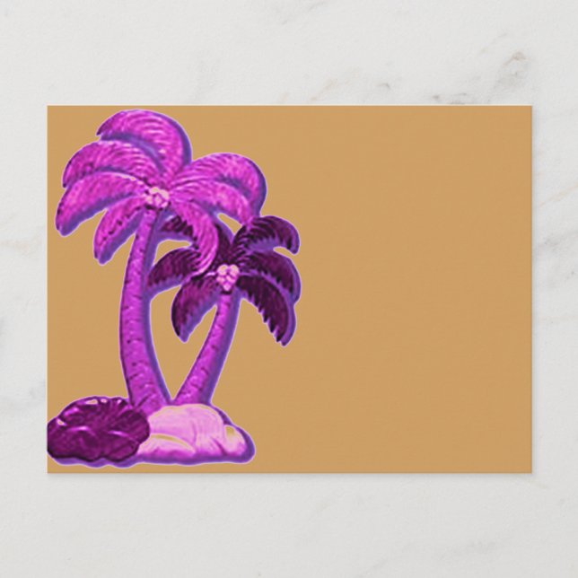 Purple coconut Trees Postcard (Front)
