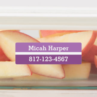 Purple Colour Block Adhesive Label Medium Rectangl
