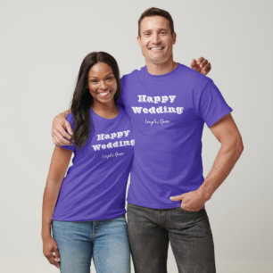 Purple Colour Couples Wedding Marriage Super Beaut T-Shirt