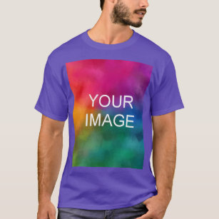 Purple Colour Custom Add Image Logo Personalize T-Shirt