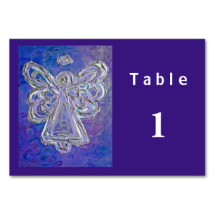 Purple Colour Series Angel Custom Table Cards
