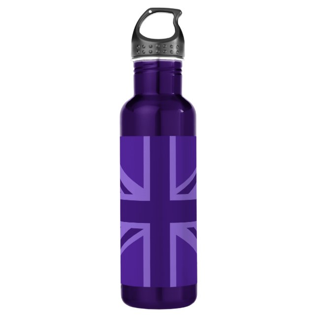 Purple Colour Union Jack British Flag Design 710 Ml Water Bottle (Front)