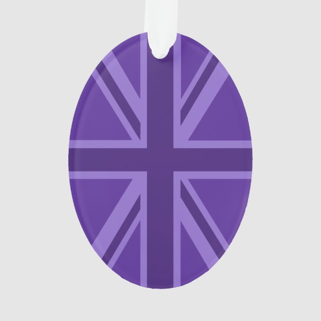 Purple Colour Union Jack Flag Design Ornament (Back)