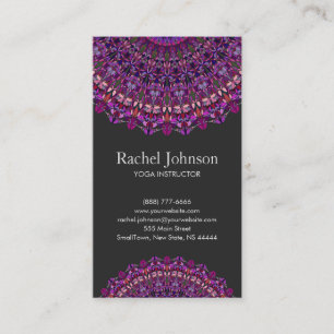 Purple Colourful Floral Mandala Business Card
