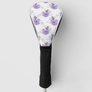 Purple Colourful Flower Botanical Floral Golf Head Cover