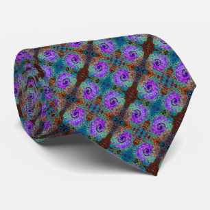 Purple Colourful Groovy Abstract Retro Liquid Swir Tie