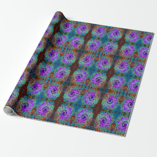 Purple Colourful Groovy Abstract Retro Liquid Swir Wrapping Paper