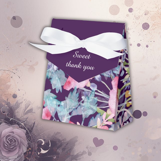 purple colourful wildflower greenery wedding  favor box (Creator Uploaded)