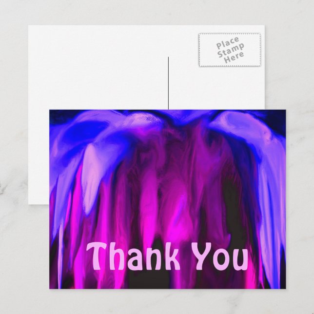 Purple Colours Abstract Art Thank You Postcard (Front/Back)
