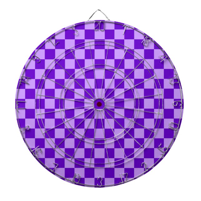 Purple Combination Chequerboard by Shirley Taylor Dartboard (Front)
